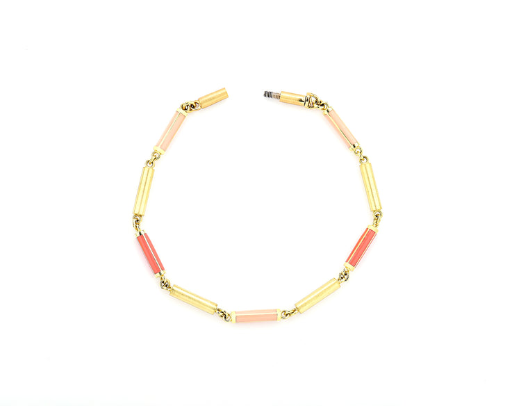 18K Yellow Gold Enamel Extender and Bracelet